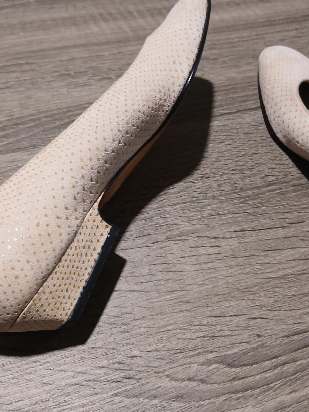Salvatore Ferragamo Vintage White Perforated Suede Ballet Flats Sz 6.5
